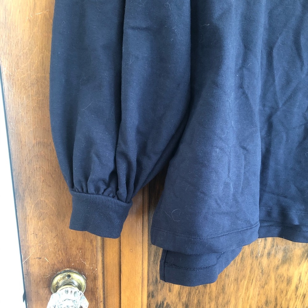 Navy Balloon Sleeve Top - Picture 5 of 6